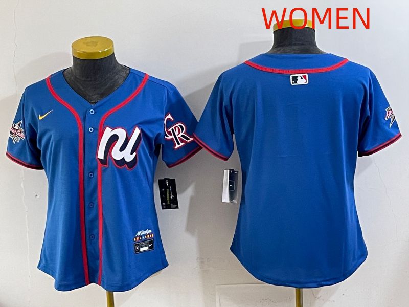 Women 2025 Colorado Rockies Blank Blue All star Nike MLB Jersey style 01-0
